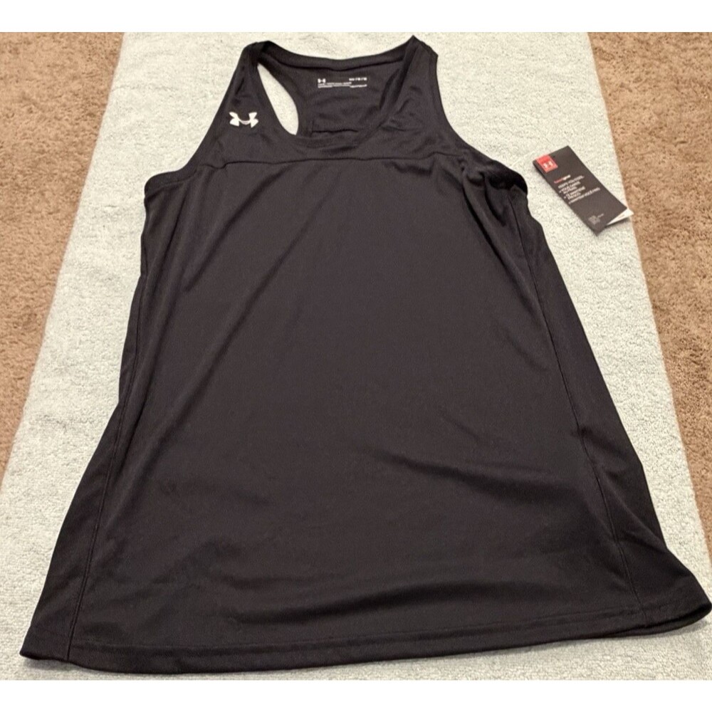 Under Armour Women’s HeatGear Racerback Tank Top Black Medium NWT Athletic